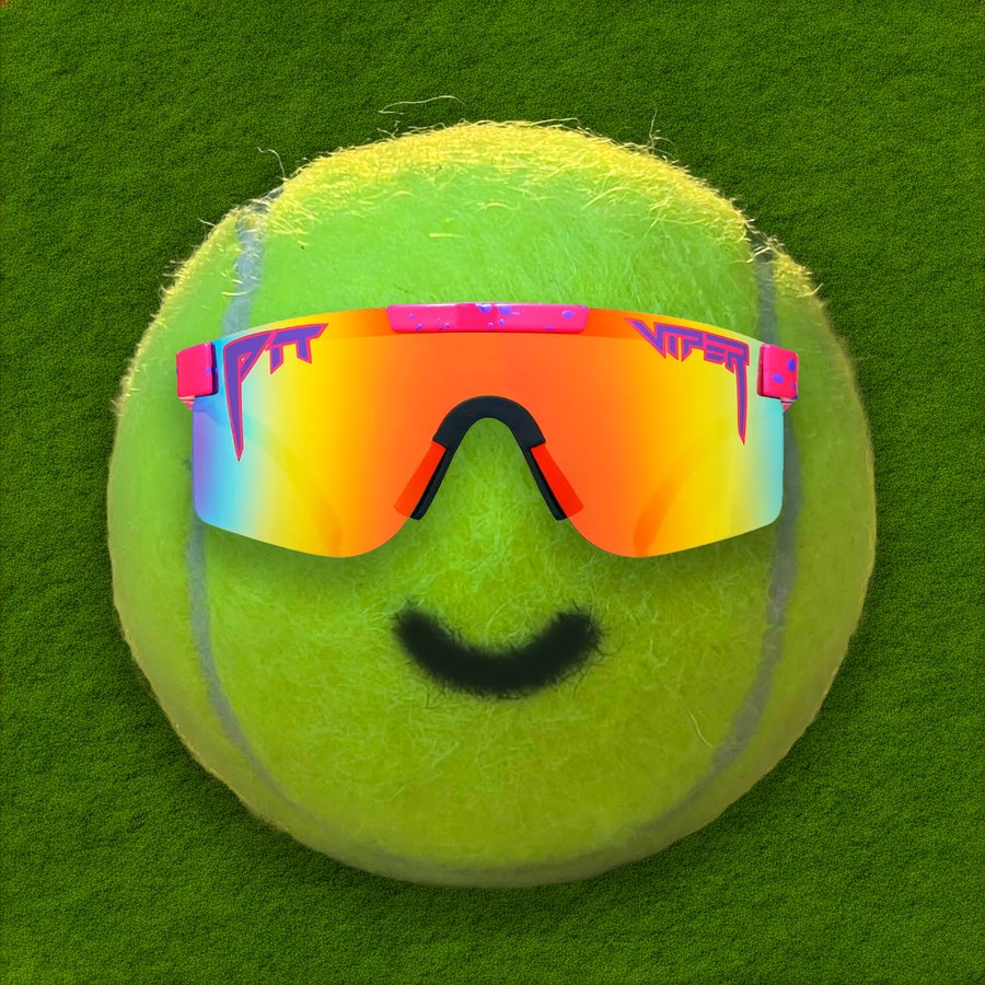tennis ball in pit viper sunglasses